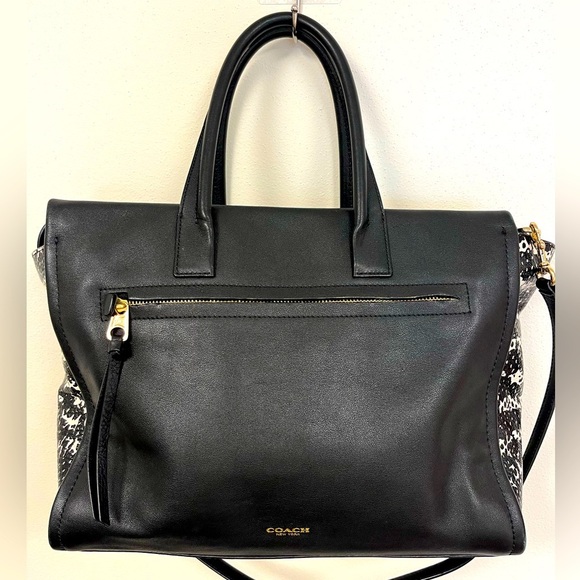 Coach Bleecker Riley Carryall In Two Tone Python Embossed Leather - Picture 1 of 16